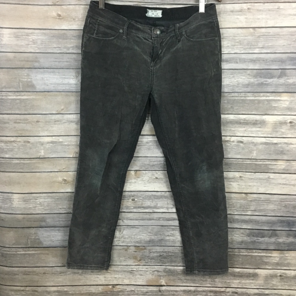 Free People Washed Charcoal Ankle Pants
